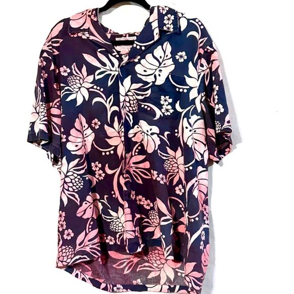 Vintage Aloha Hawaiian Tie Dyed Kai Nani Shirt Size XL Extra Large Blue Red - Picture 2 of 6